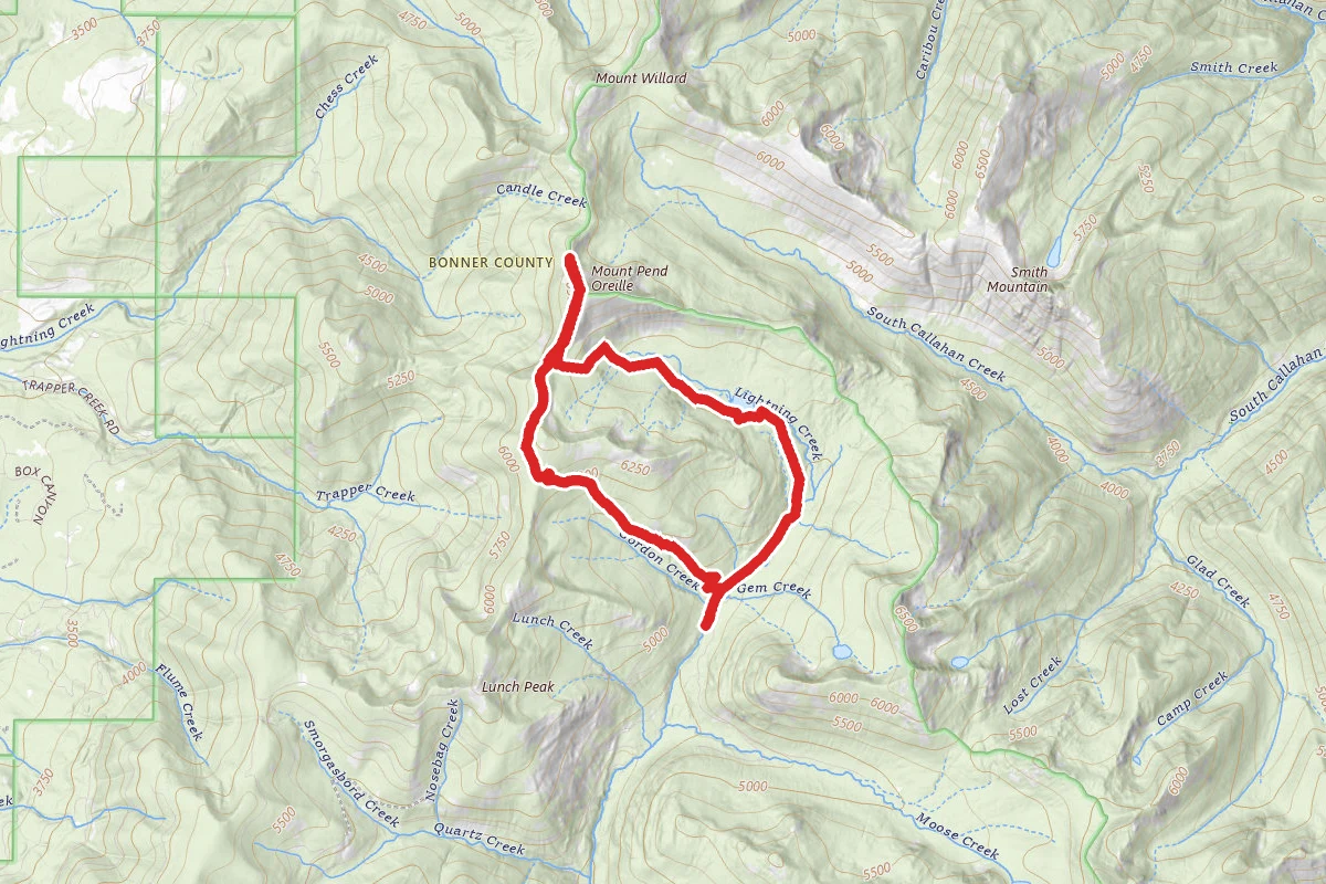 Lake Darling and Mount Pend Oreille Loop