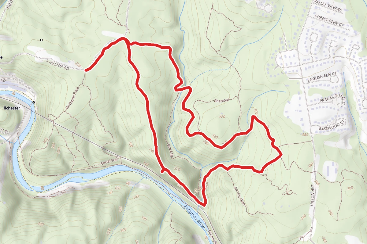 Santee Branch Trail to Buzzards Rock Trail