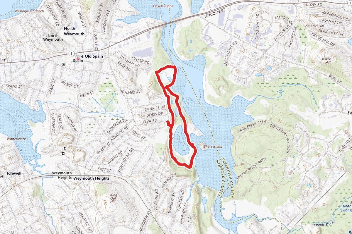 Great Esker Park Loop Trail route map