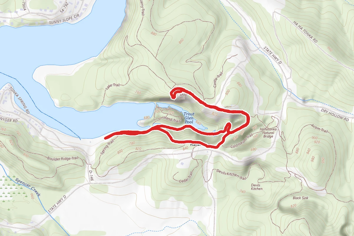 Deers Leap Hill via Del Tim Trail and Spring Trail