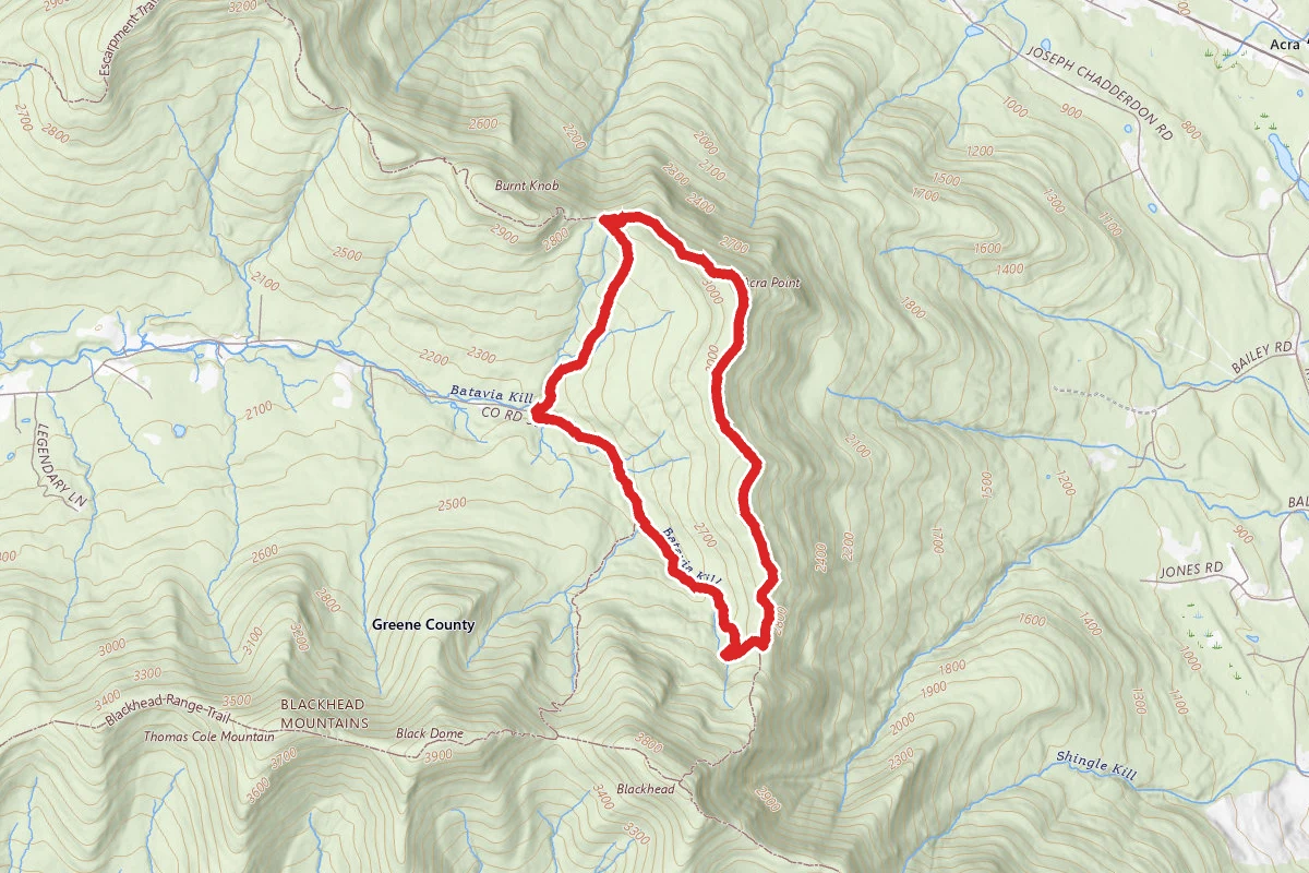 Acra Point via Black Dome Range Trail to Escarpment Trail