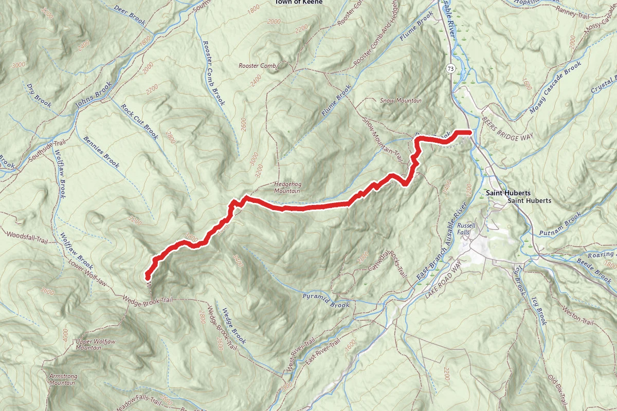 White Trail to Lower Wolfjaw Mountain