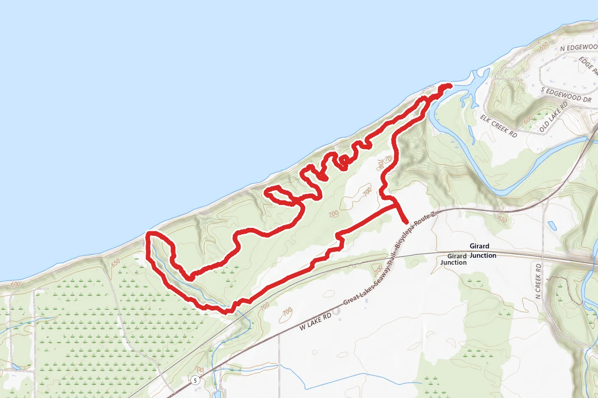 Black Oak Savanna, Whitetail Crossing, Duck Run, West Overlook, Timber, and Transition Trails Loop
