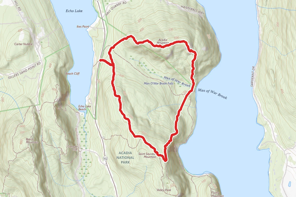Acadia Mountain and St. Sauveur Mountain Trail Loop