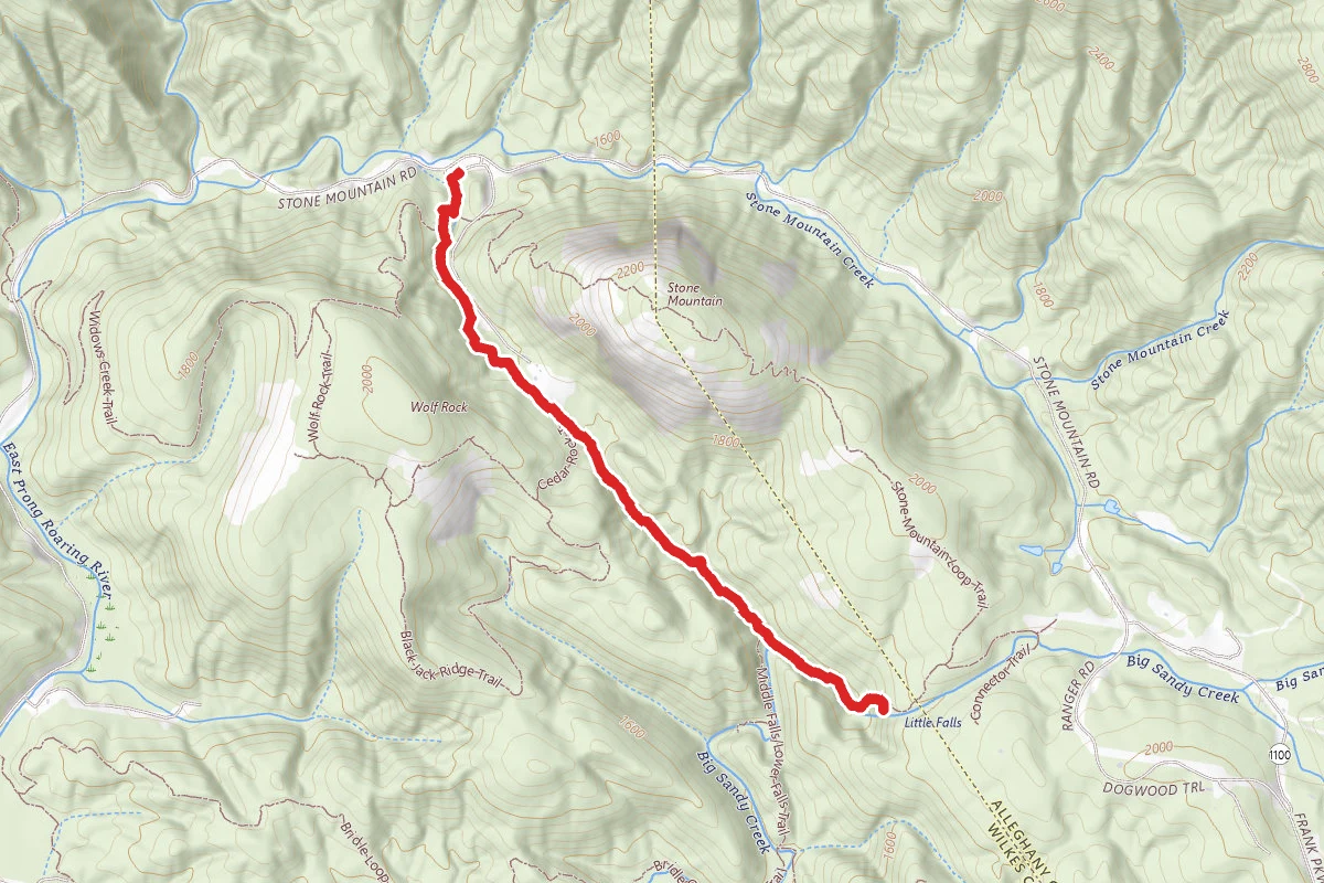 Lower Parking lot to Stone Mountain Falls