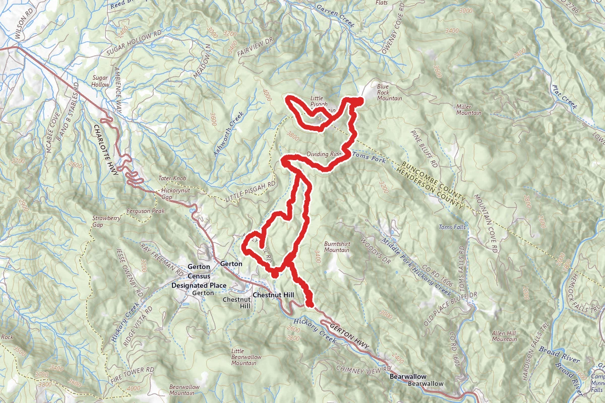 Florence Nature Preserve to Little Pisgah Mountain