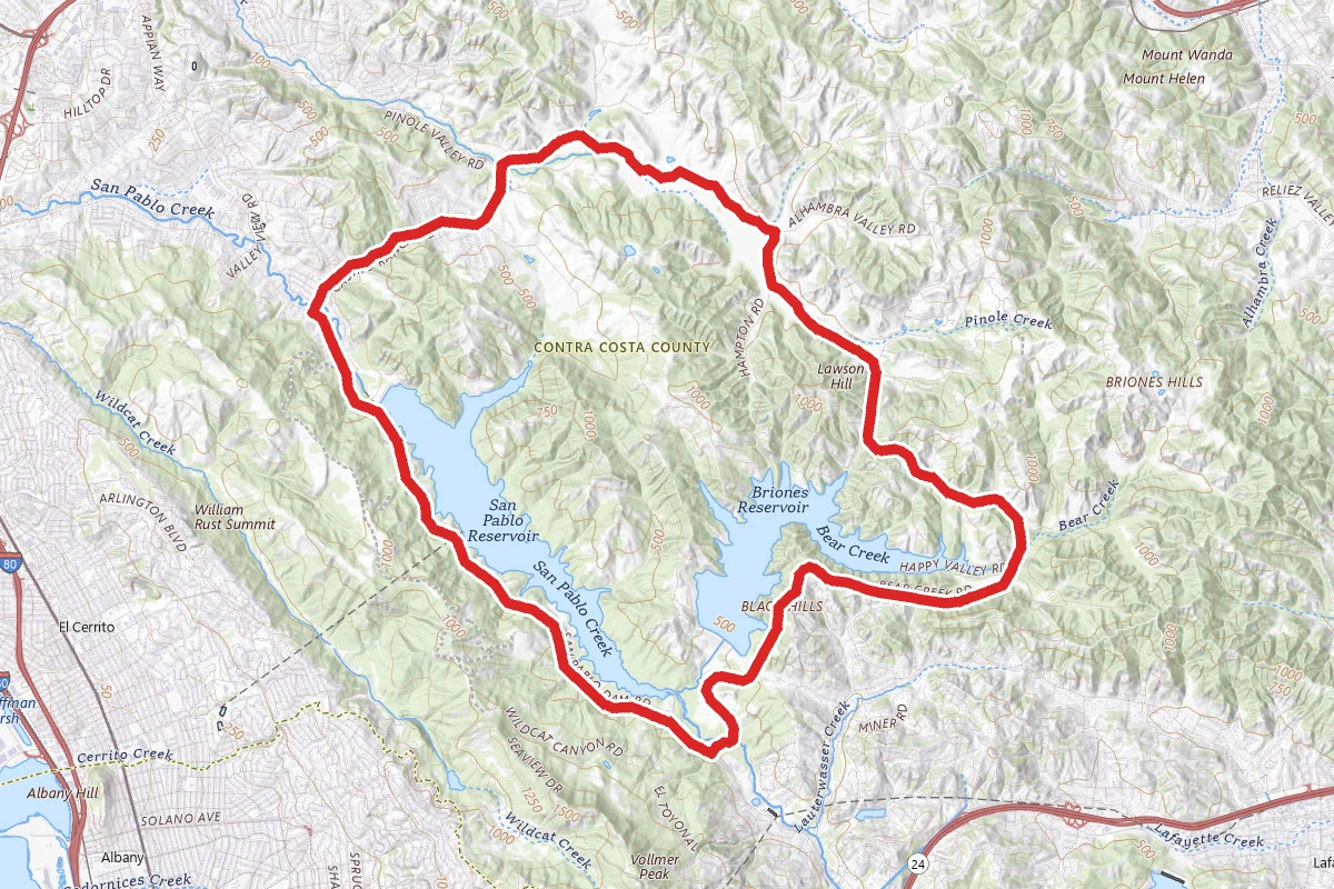 San Pablo Reservoir Road Biking Loop