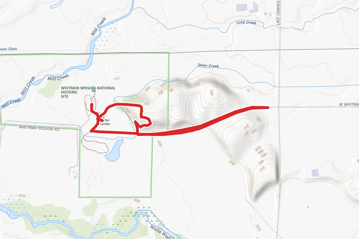Whitman Mission route map
