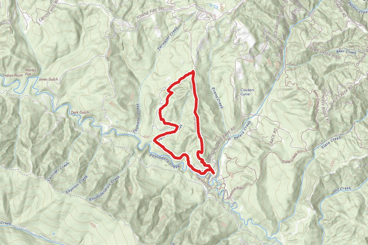 Shingle Mill and Upper Coyote Ridge via Pomponio Trail