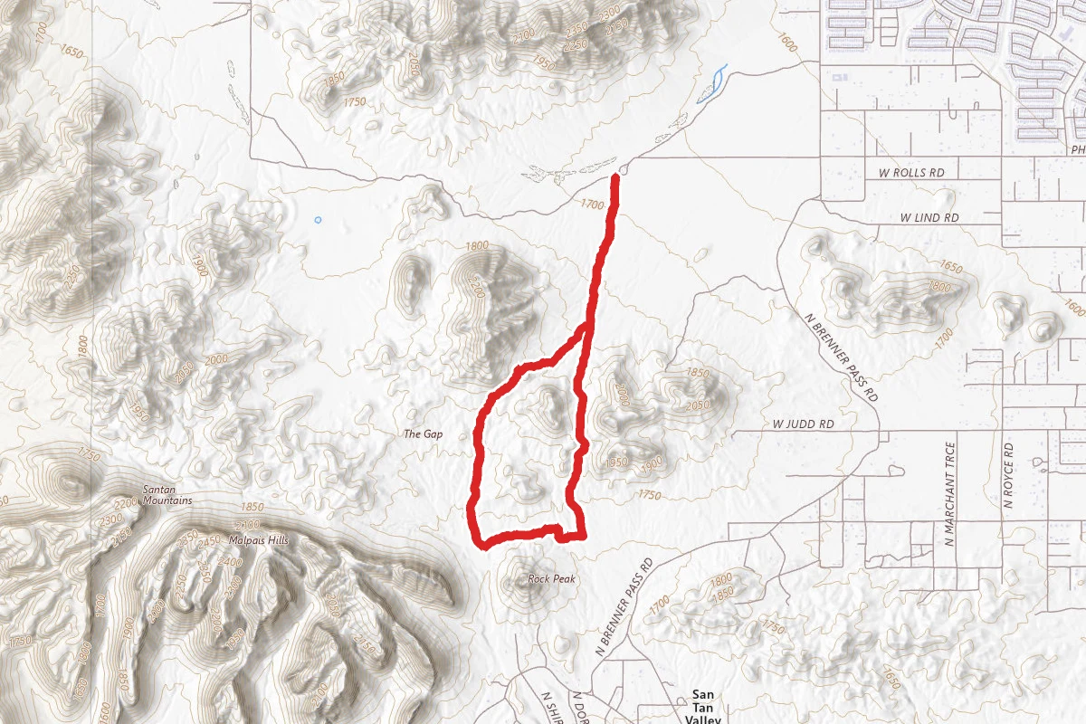 San Tan Trail to Hedgehog Trail