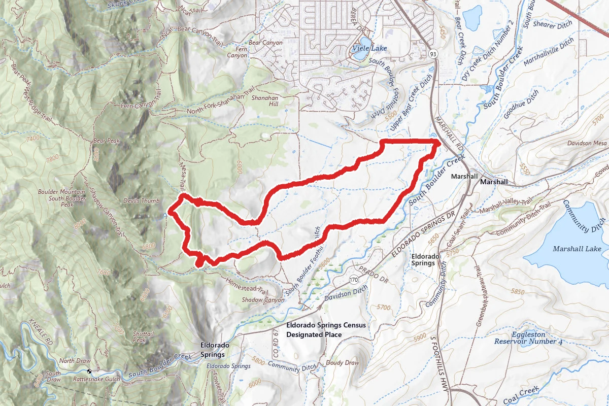 South Boulder Creek West and Lower Big Bluestem Loop