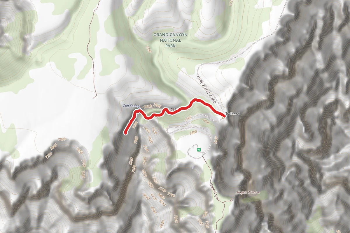 Cliff Springs Trail route map
