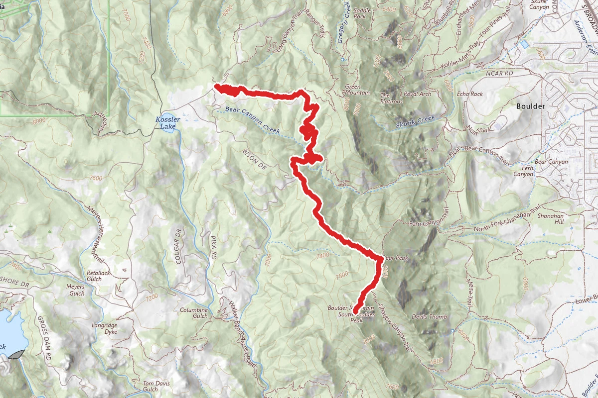 Bear Peak Western Ridge to South Boulder Peak