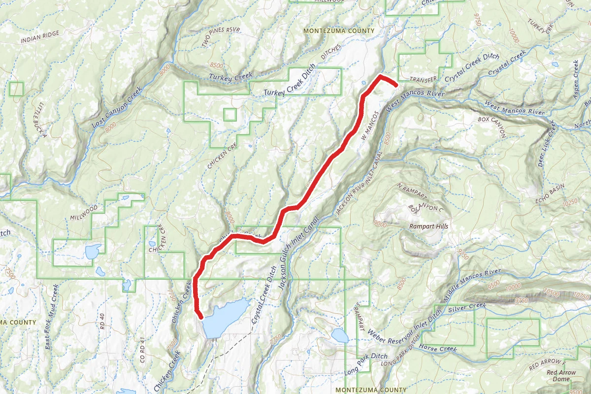 Chicken Creek Trail route map