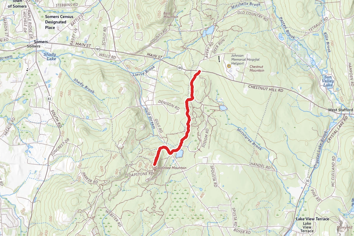 Soapstone Mountain and Blue and White Trail route map