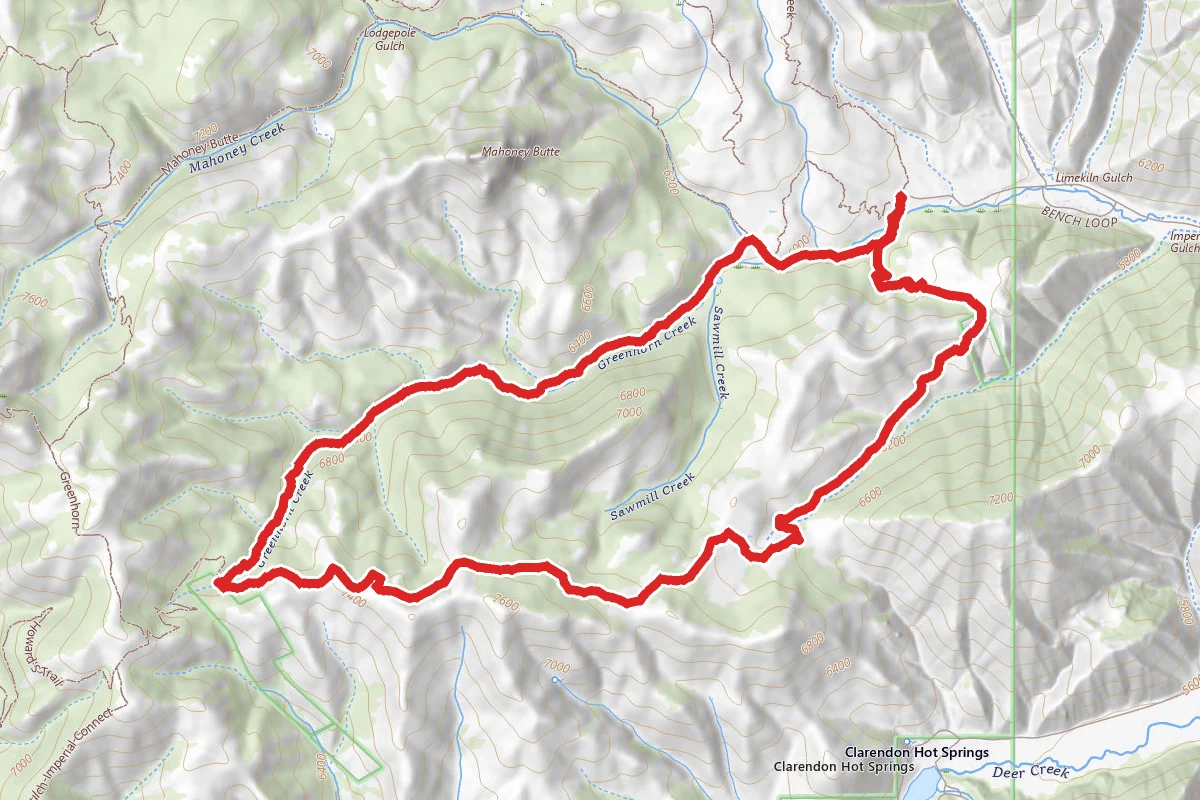 Greenhorn Gulch and Imperial Gulch Loop