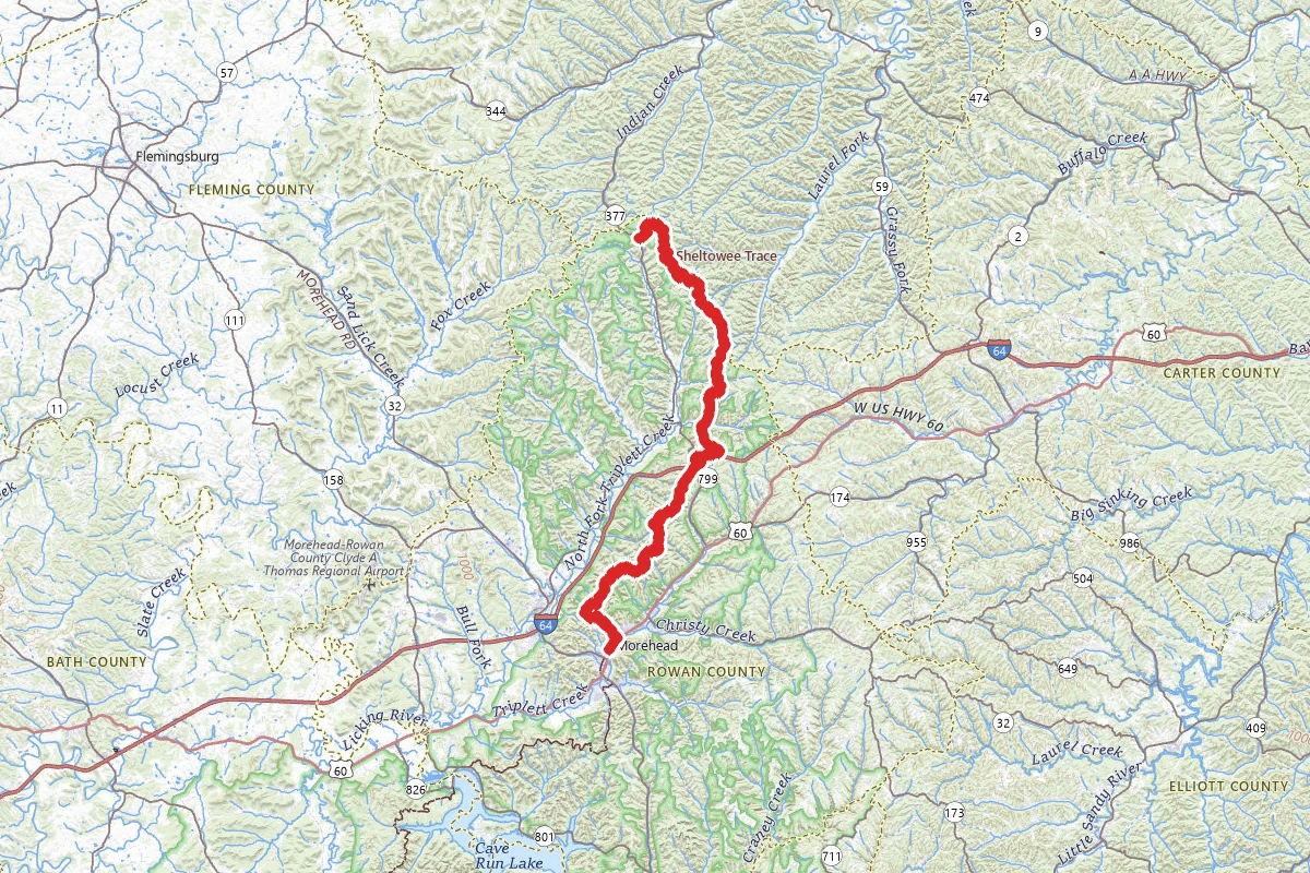 Sheltowee Trace Northern Terminus to Morehead Conference Center