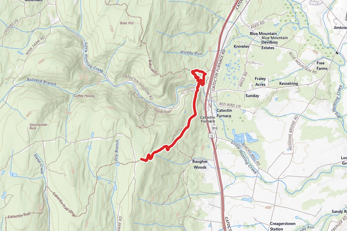 Cunningham Falls Manor to White Rock via Catoctin Trail