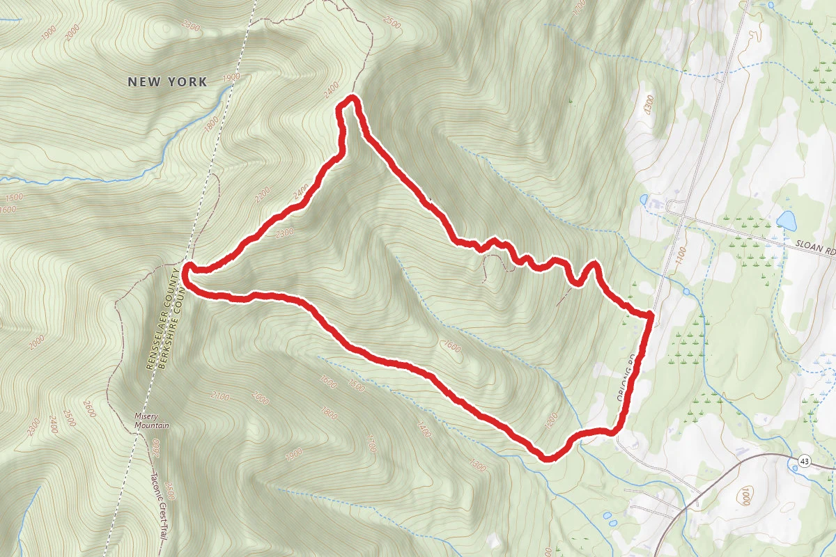 Phelps Trail to the Taconic Crest Trail down the Mills Hollow Trail