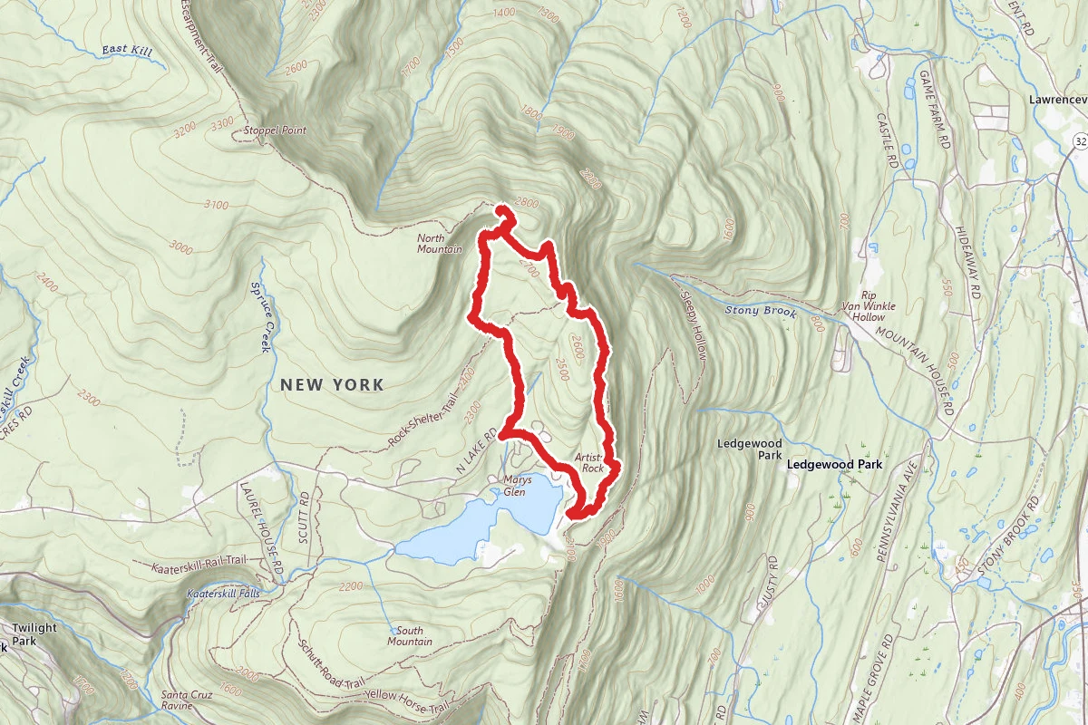 Artist's Rock, Sunset Rock, and Newman's Ledge via Mary's Glen Trail