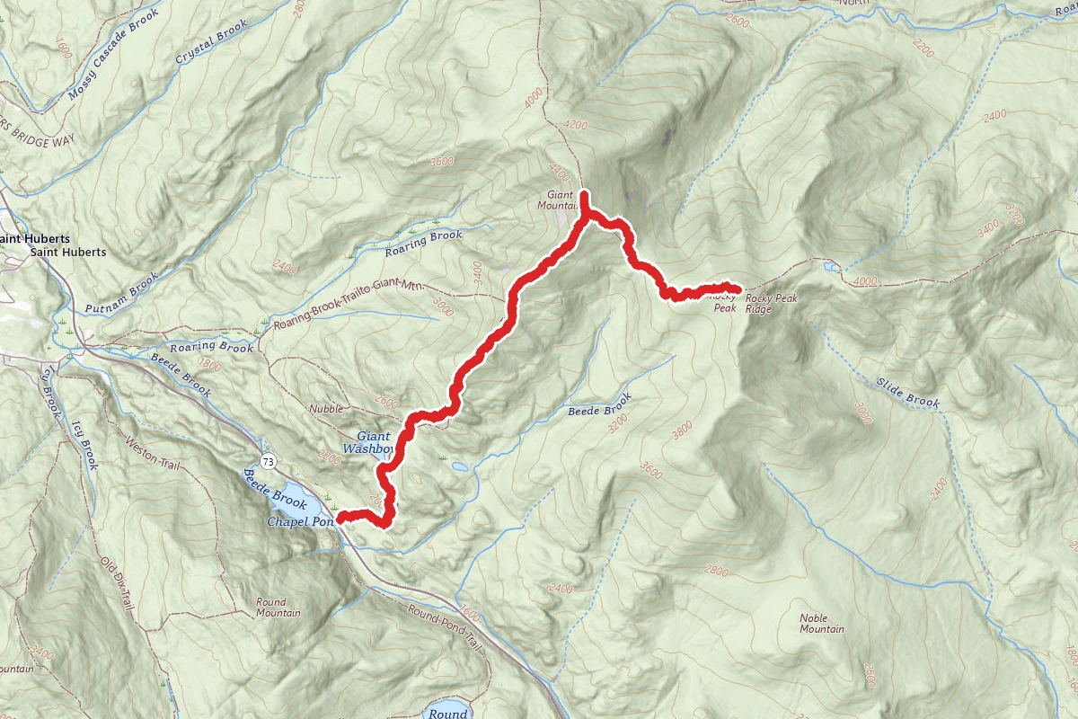 Ridge Trail to Giant Mountain and Rocky Peak Ridge