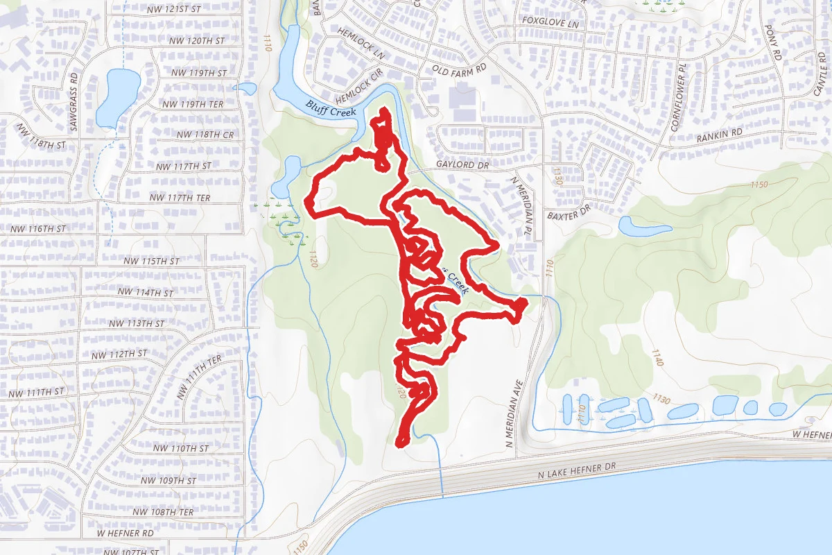 Bluff Creek Unpaved Trail Loop