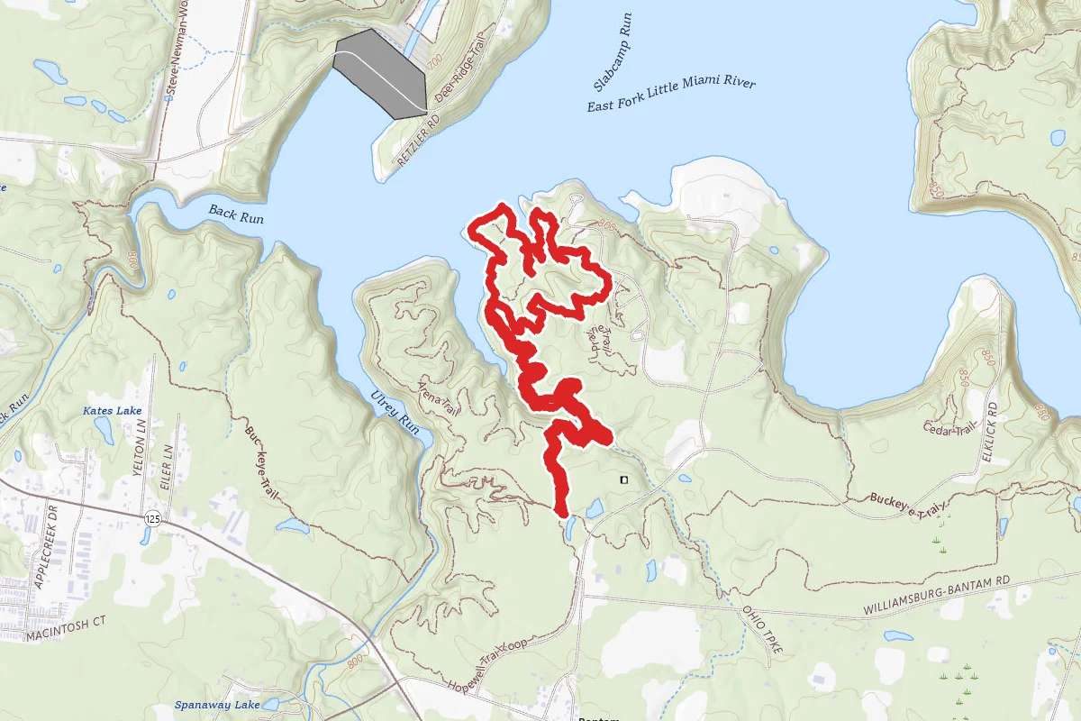 East Fork Technical Trail route map