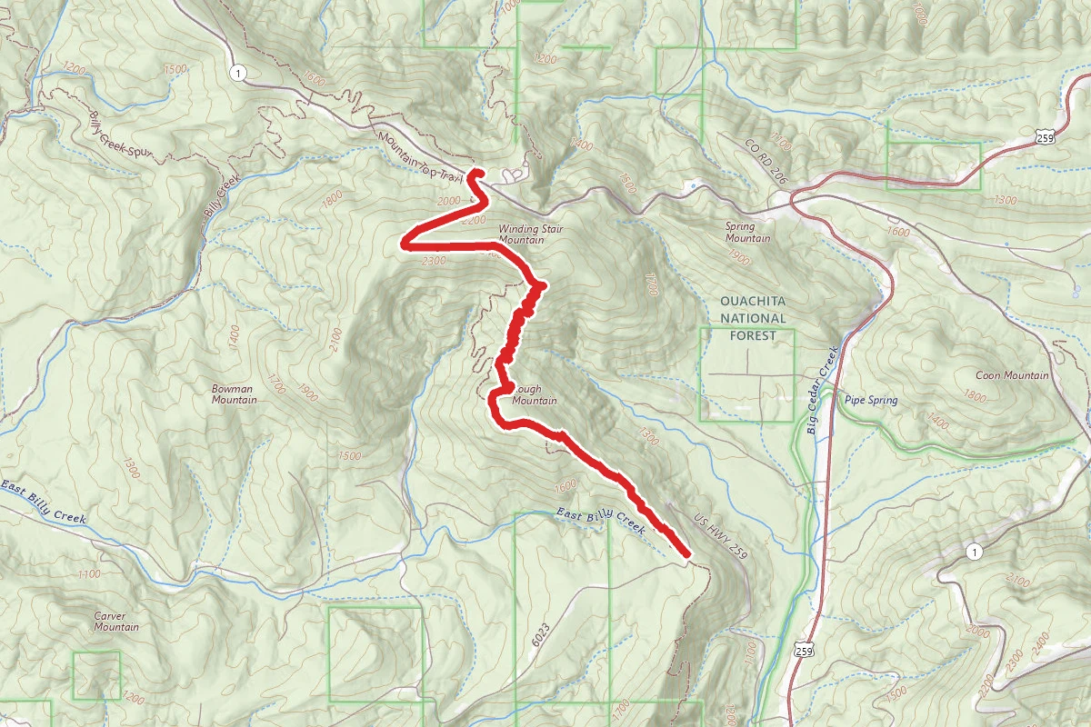 Rough Mountain via Quachita Trail