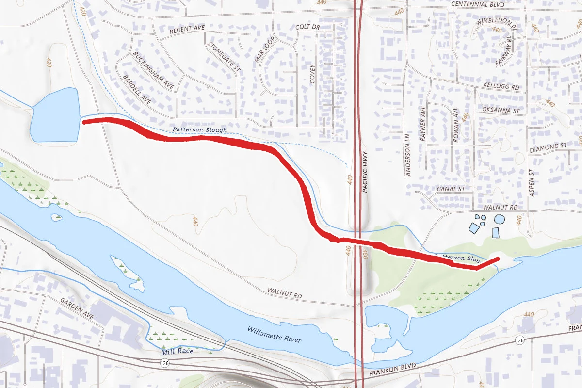 Pre's Trail East Entrance Canoe Canal Trail