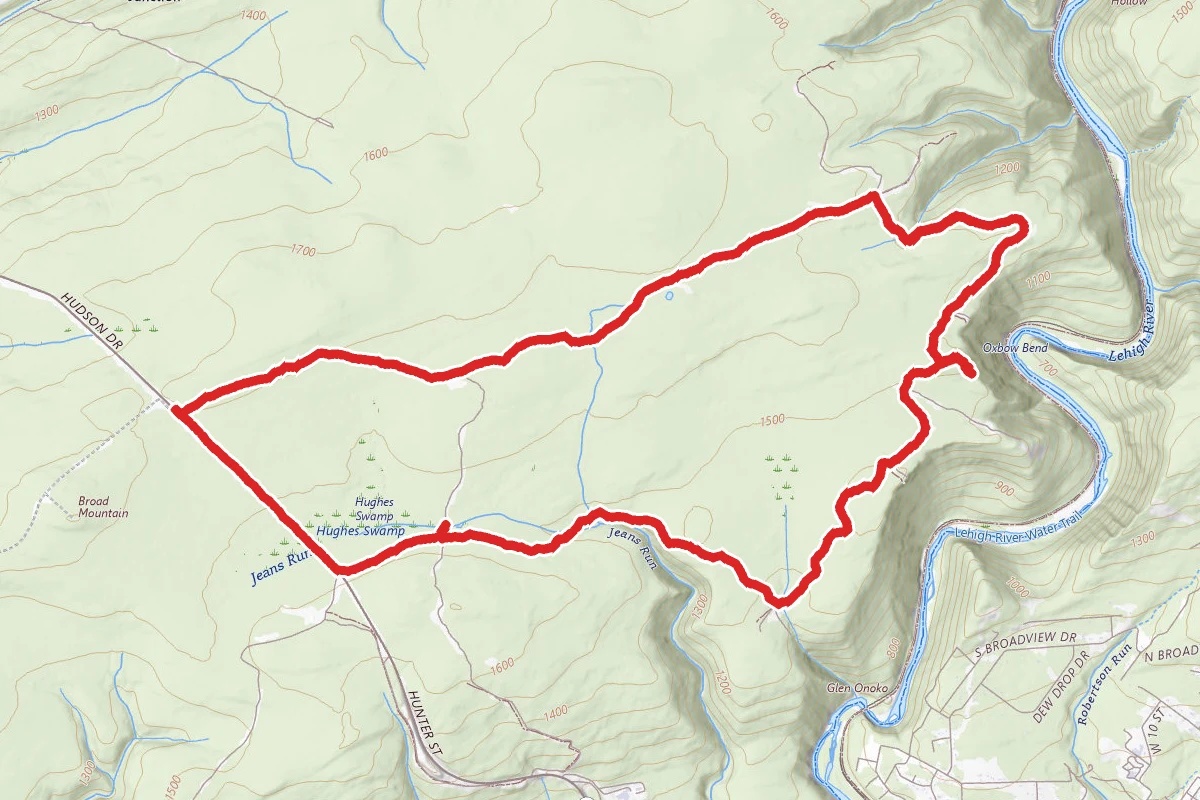 Broad Mountain route map