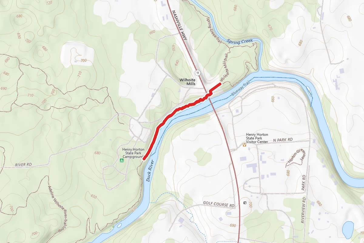 Wilhoite Mill, River Trail, Wetlands Trail and Hickory Ridge Outer Trail