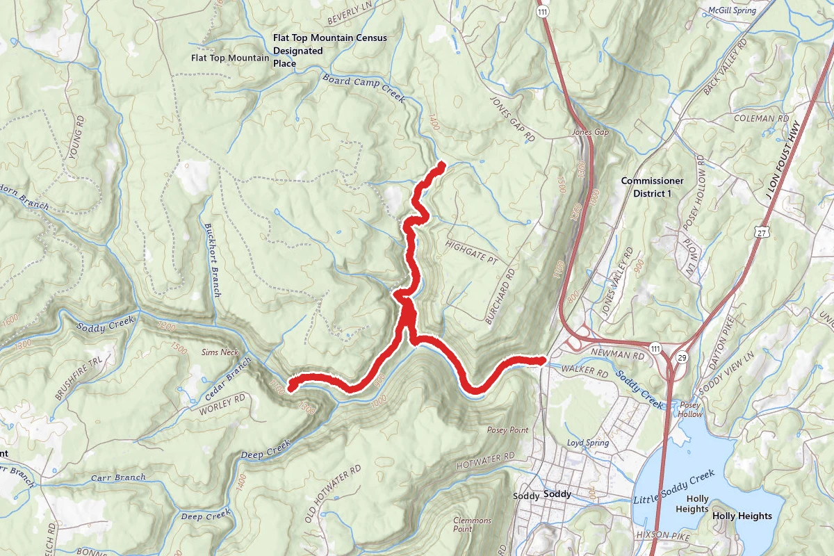 Big Soddy Gulf to Boardcamp Creek Campsite
