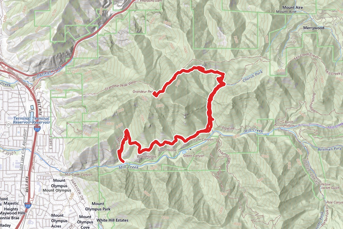 Grandeur Peak from Mill Creek Pipeline