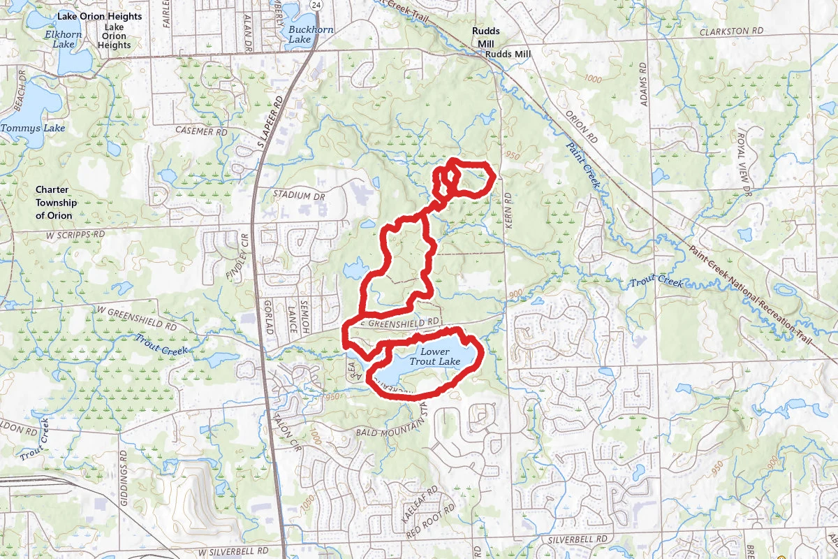 Red Trail to Lower Trout Lake (Rathburg) Loop