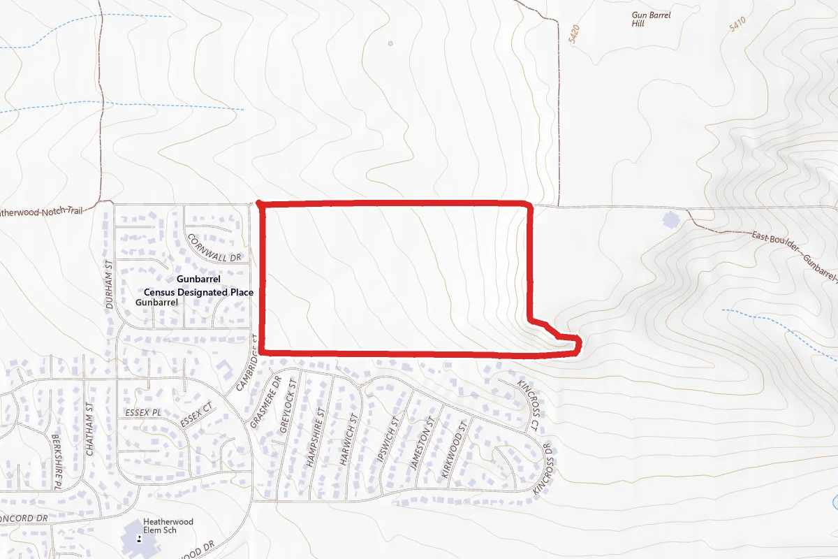Gunbarrel East Boulder Trail Loop route map