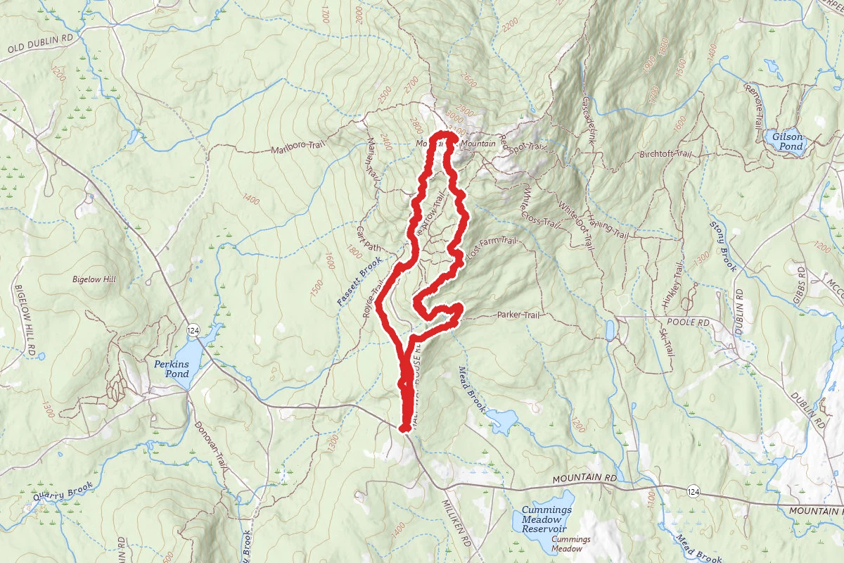 Monadnock Mountain via Cliff Walk and Halfway House Loop