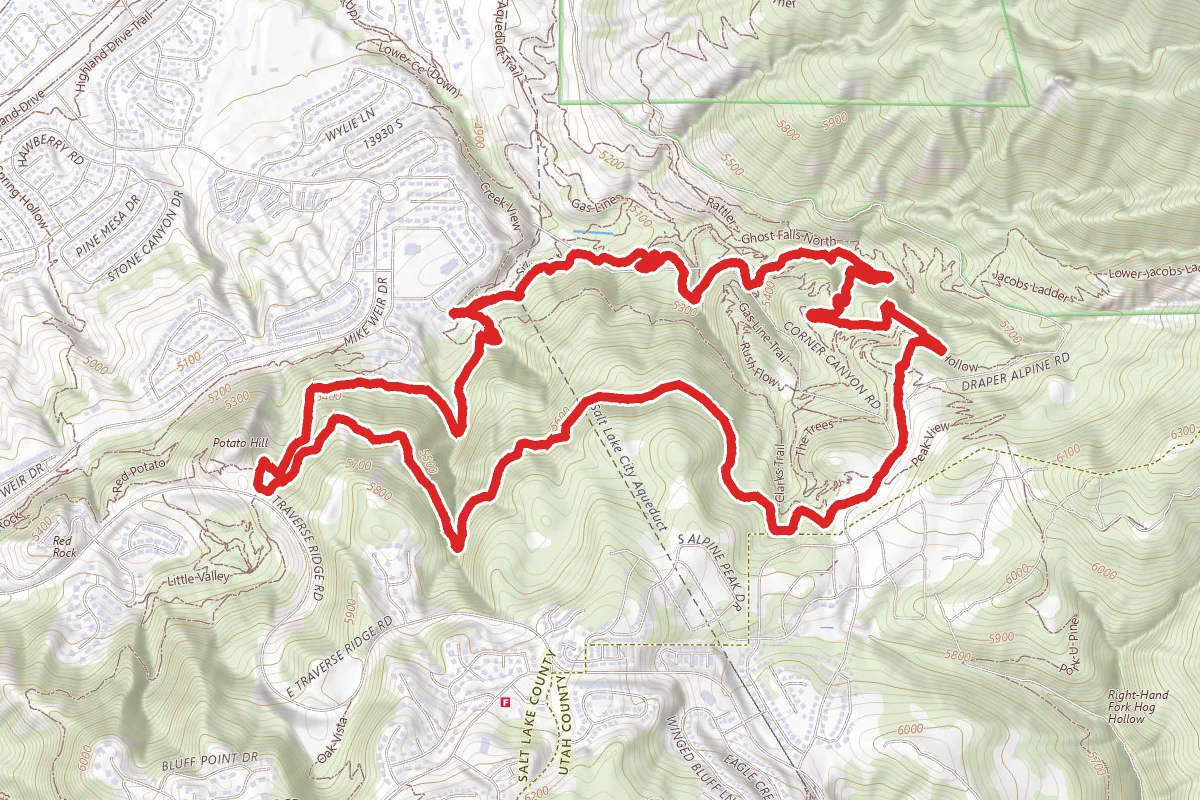 Canyon Hollow, Rush, Brocks Point, Ann's and Potato Hill Loop