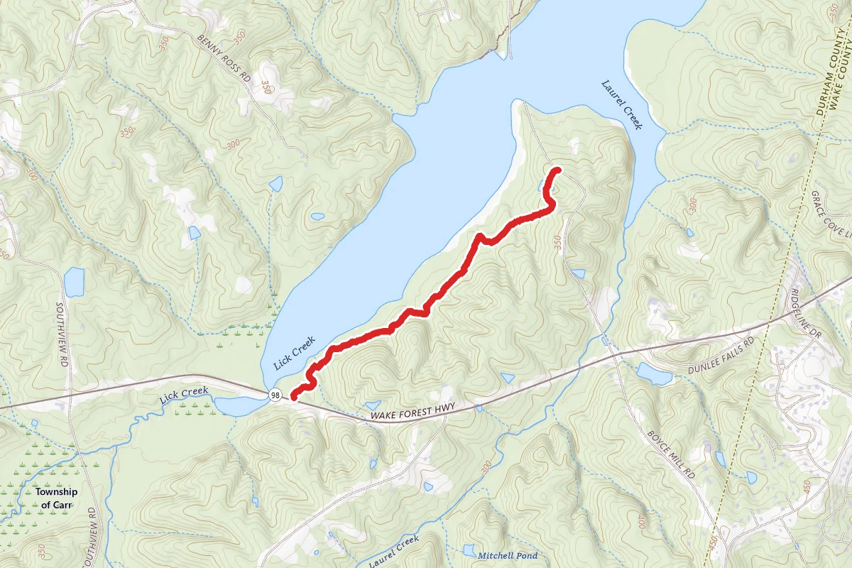 Falls Lake Trail via 98 (Short Option)