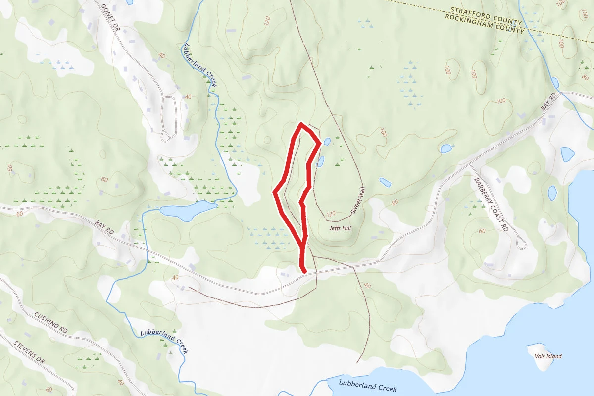 Jeff's Hill Trail route map