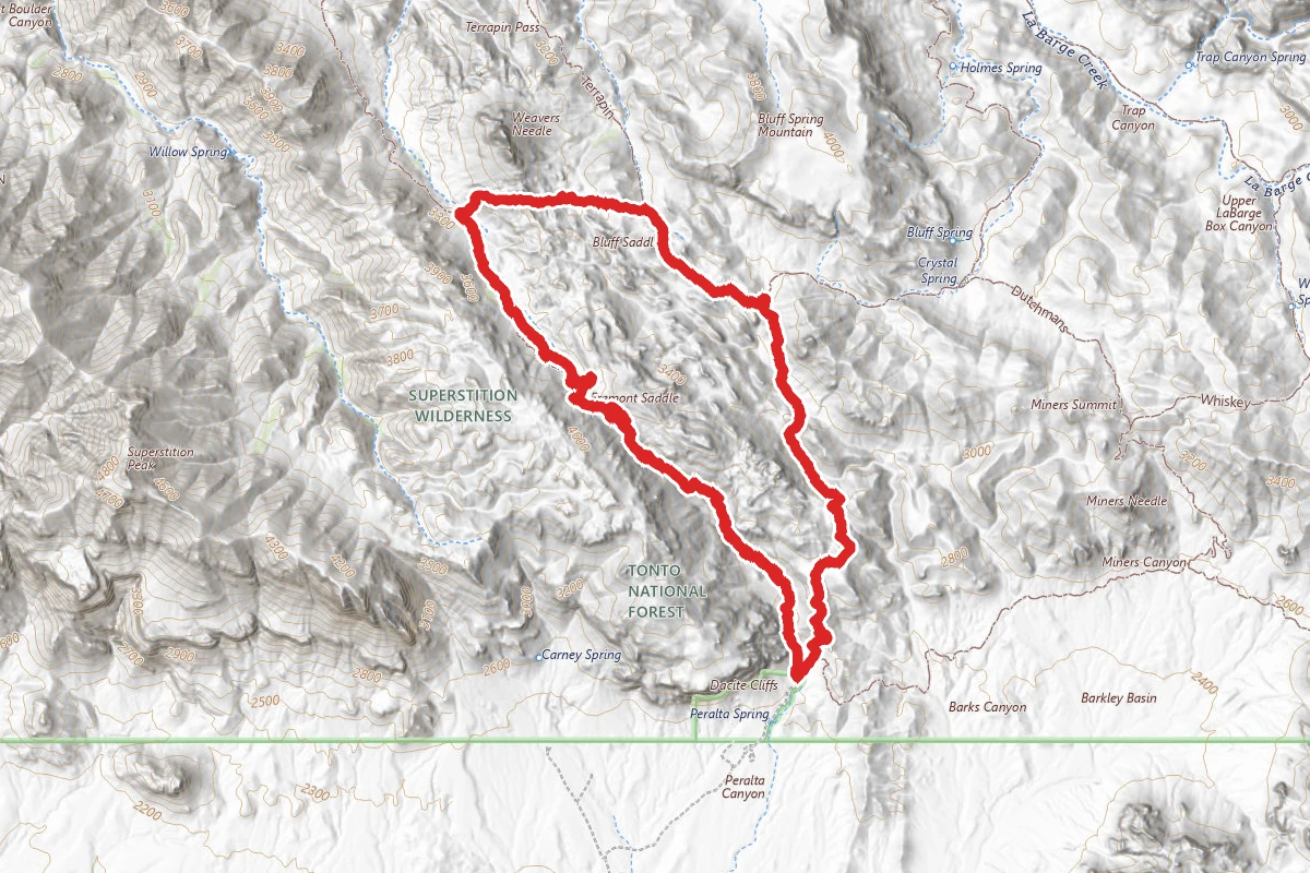 Bluff Spring Trail to Peralta Trail Bypass