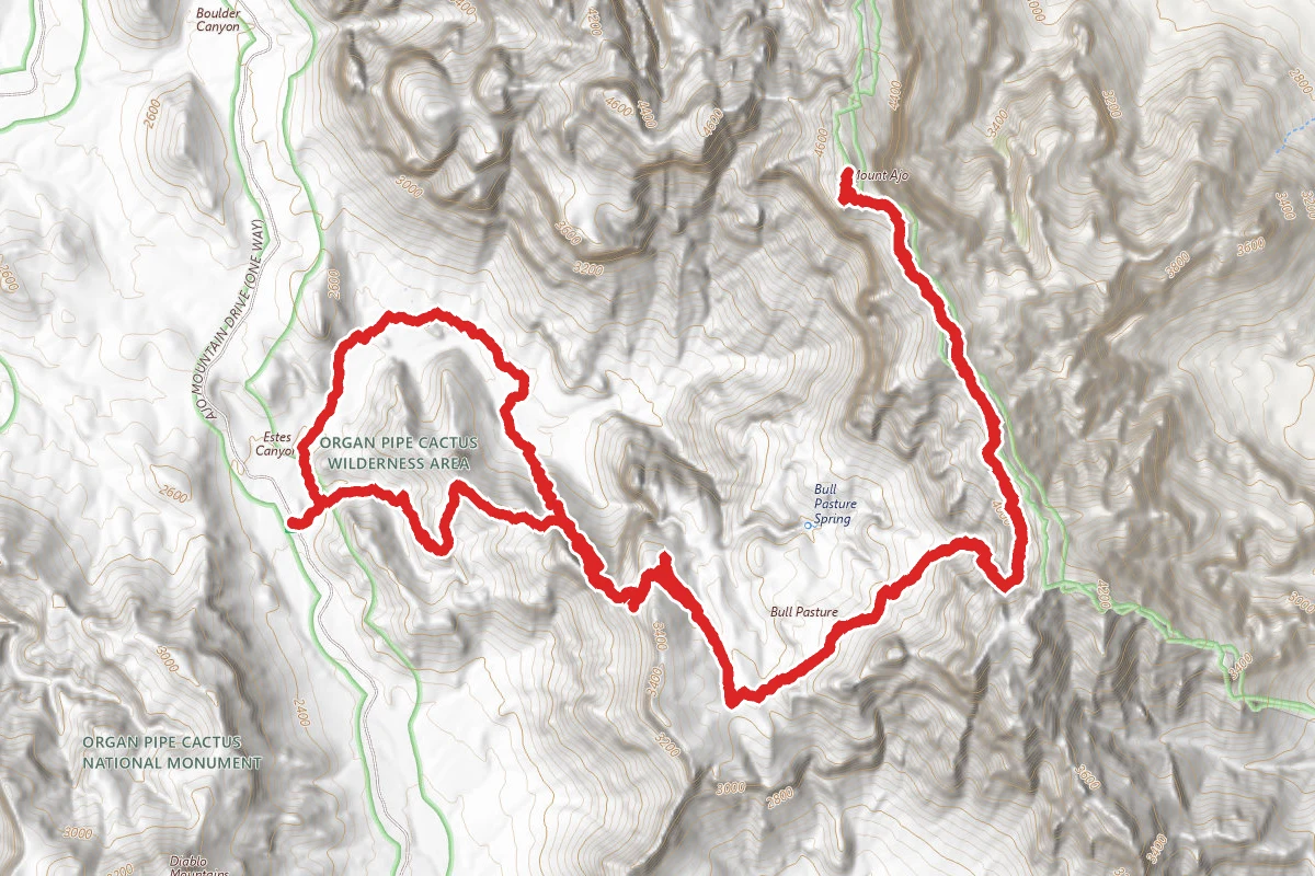 Mount Ajo via Bull Pasture to Estes Canyon Loop
