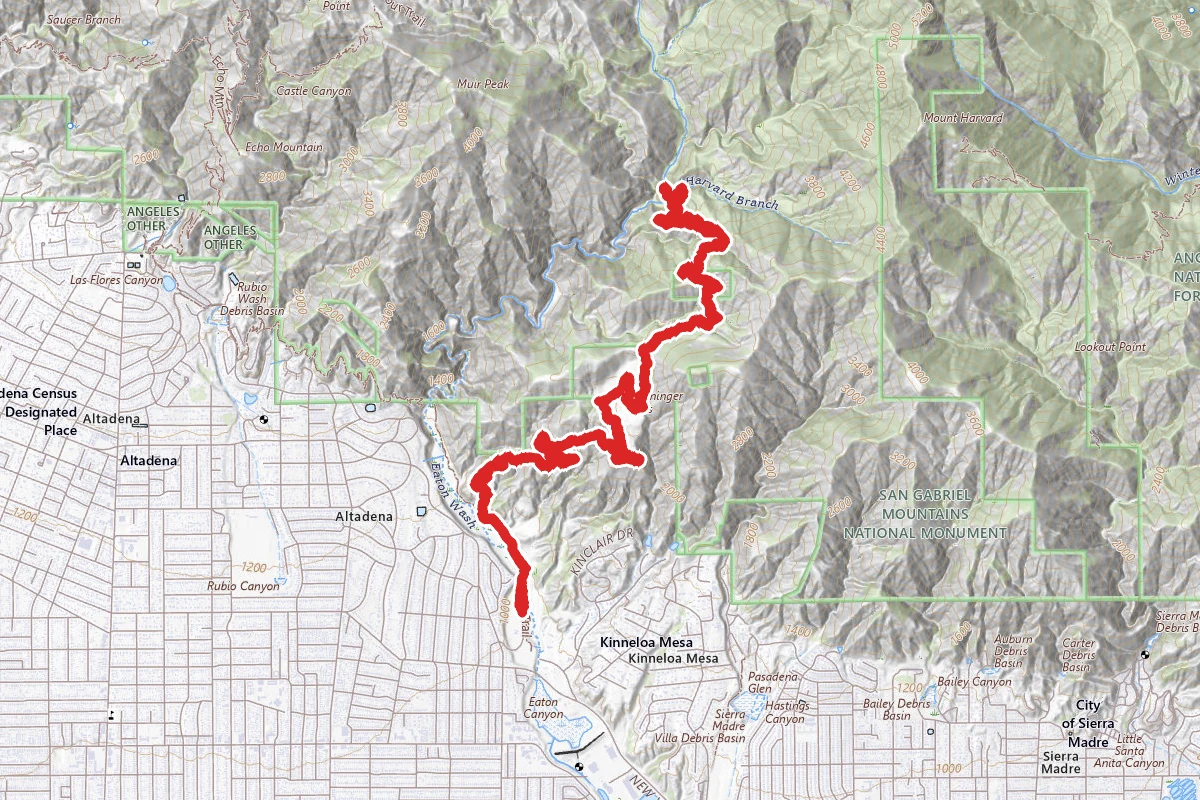 Mount Wilson Road and Idlehour Trail to Idlehour Campground