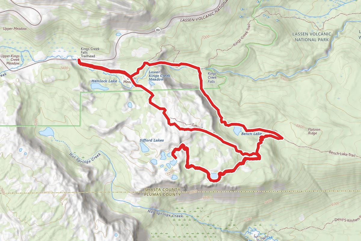 Kings Creek Falls, Bench Lake, and Sifford Lake Loop Trail