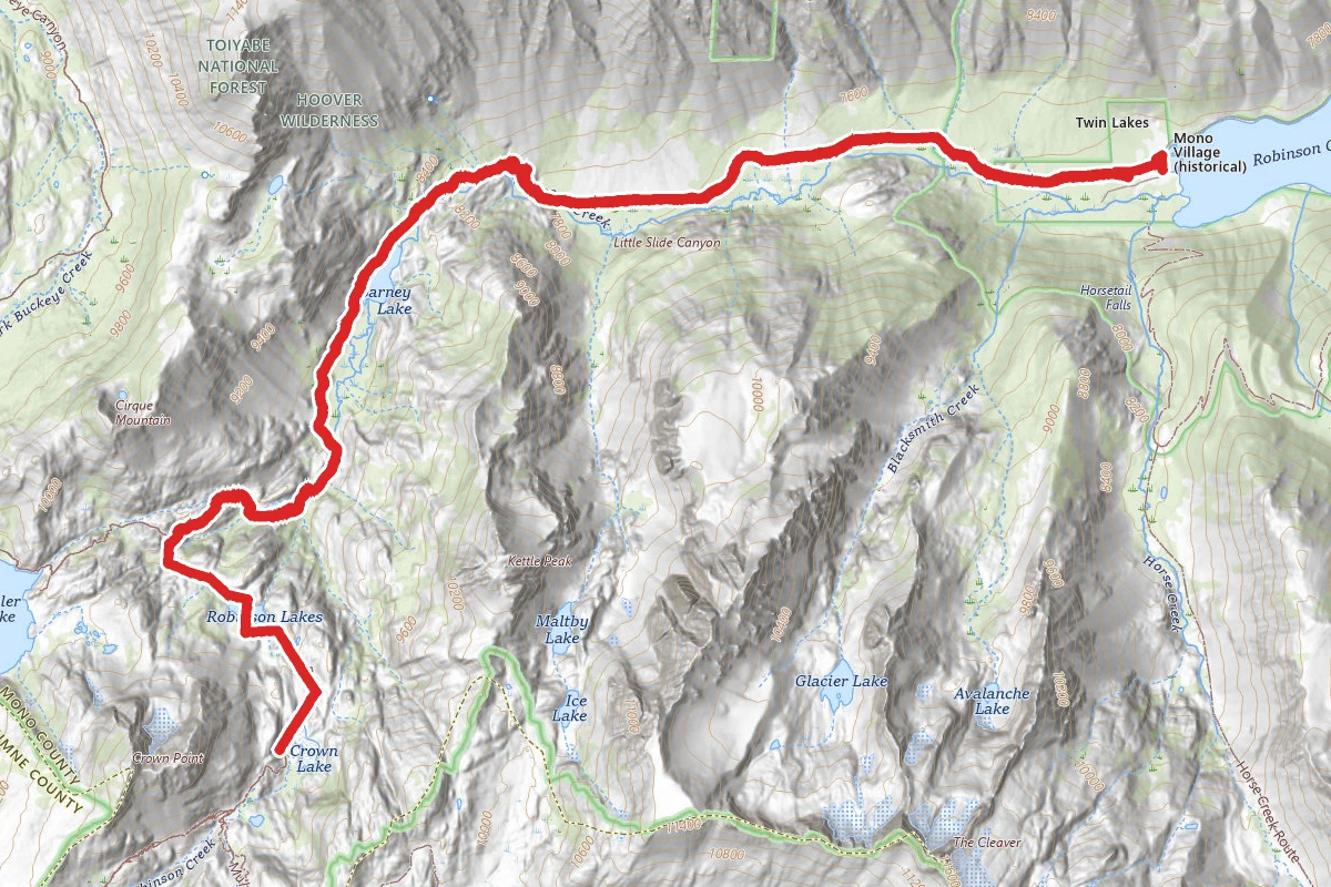 Barney, Robinson, and Crown Lakes Trail