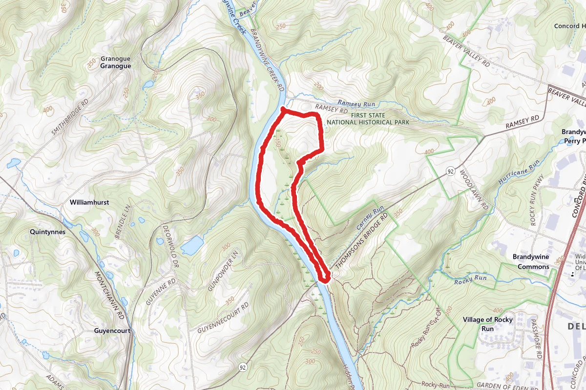 First State National Monument Trail route map