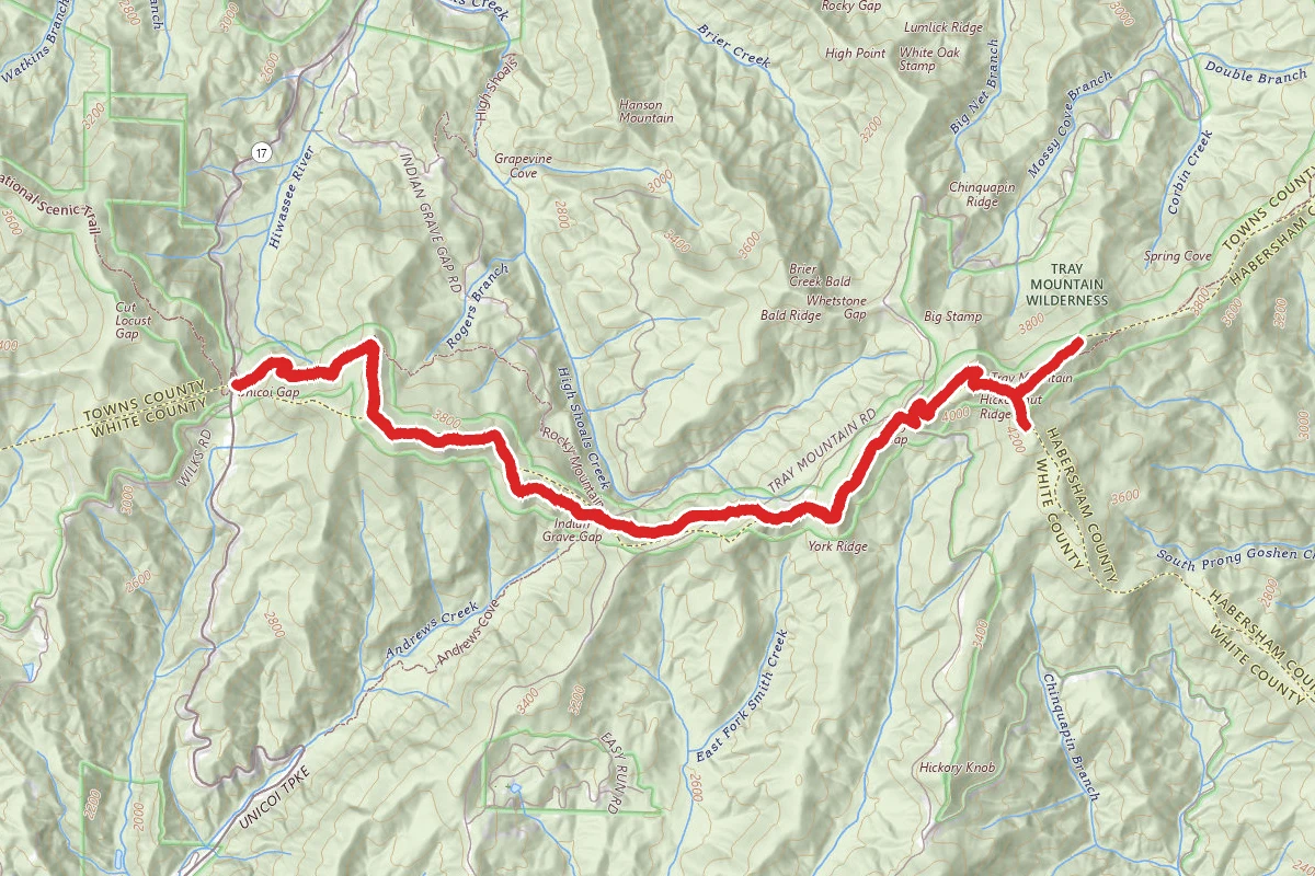 Unicoi Gap to Tray Mountain Shelter