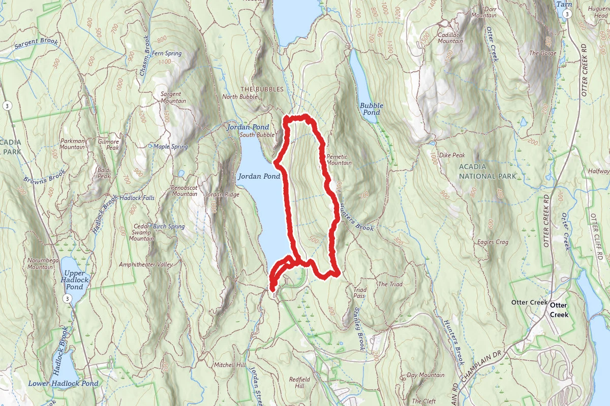 Pemetic North And South Trail via Jordan Pond East