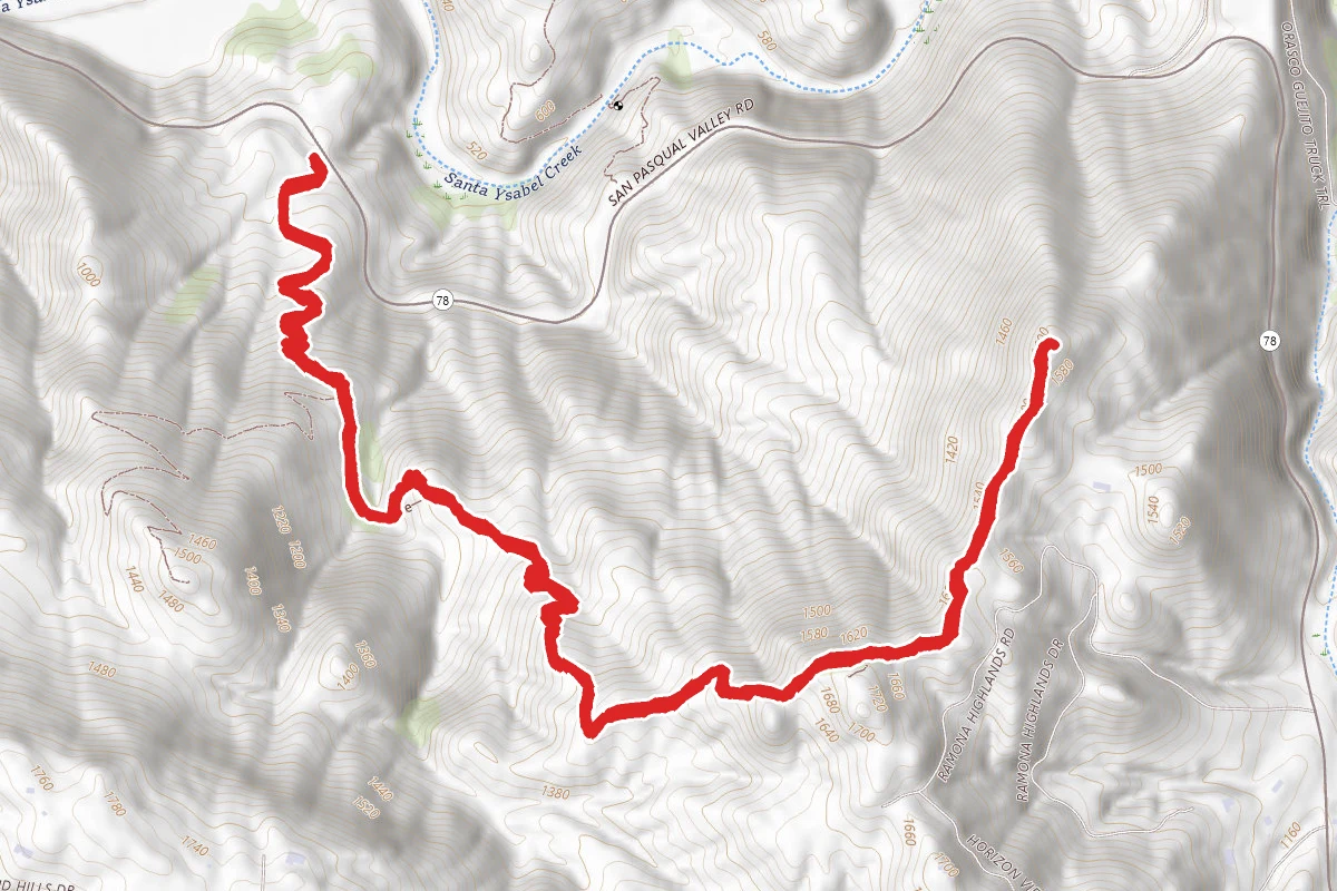 Clevenger Canyon South West Trail
