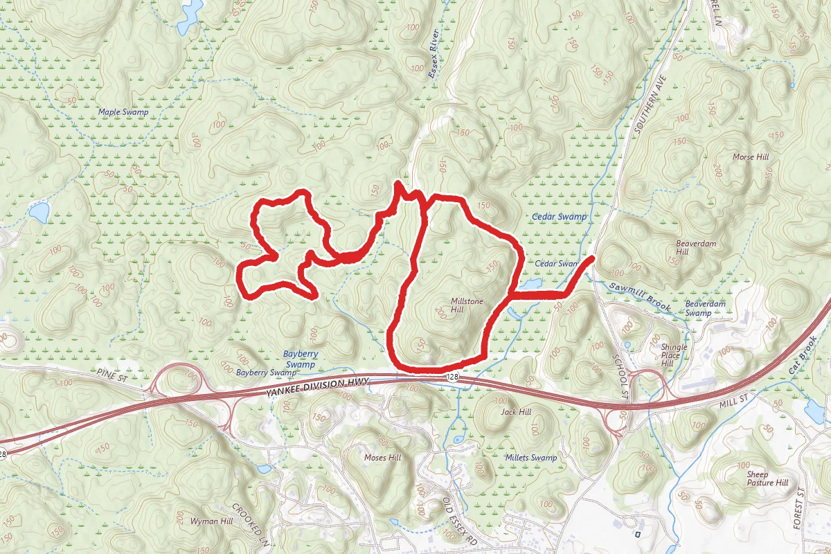 Old Manchester-Essex, Pulpit, Ancient Line and Cedar Swamp Trail Loop