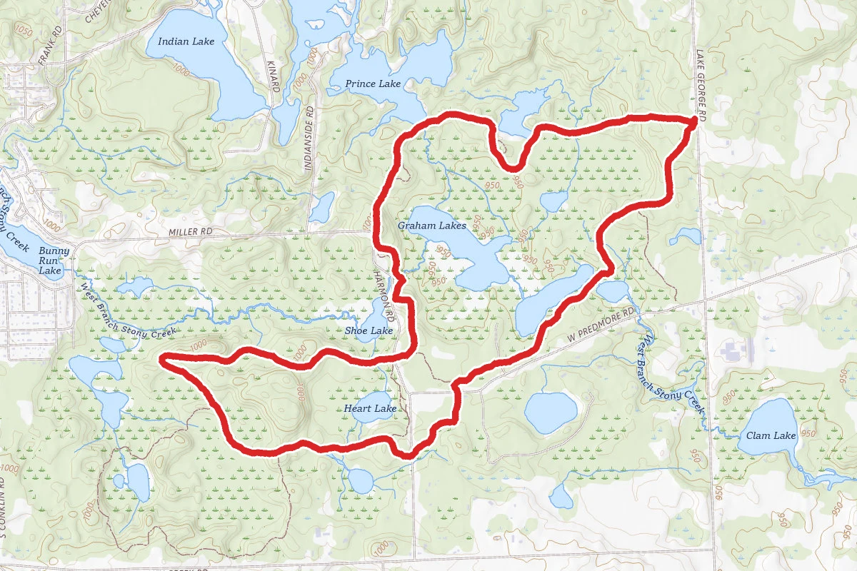 White and Orange Trail Double Loop